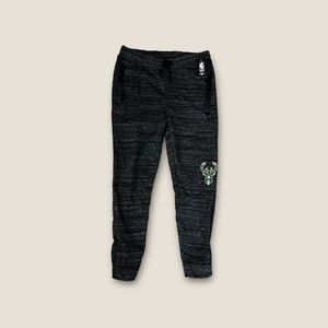 Milwaukee Bucks Jogger Sweatpants Black Gray White Heather Large